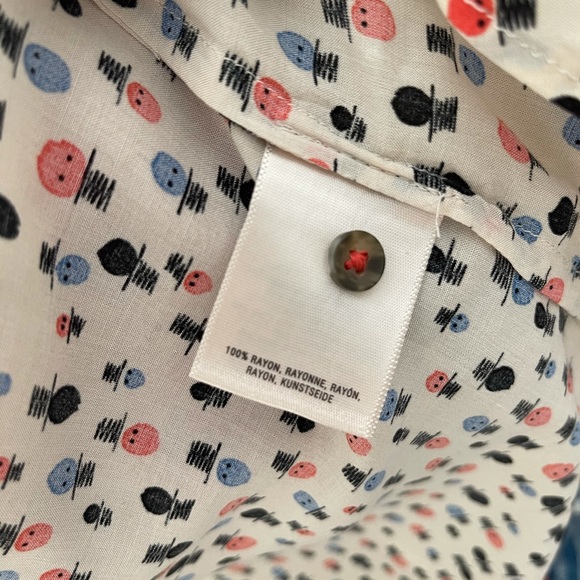 Anthro Maeve “People” Printed Pintuck Blouse - Picture 6 of 6